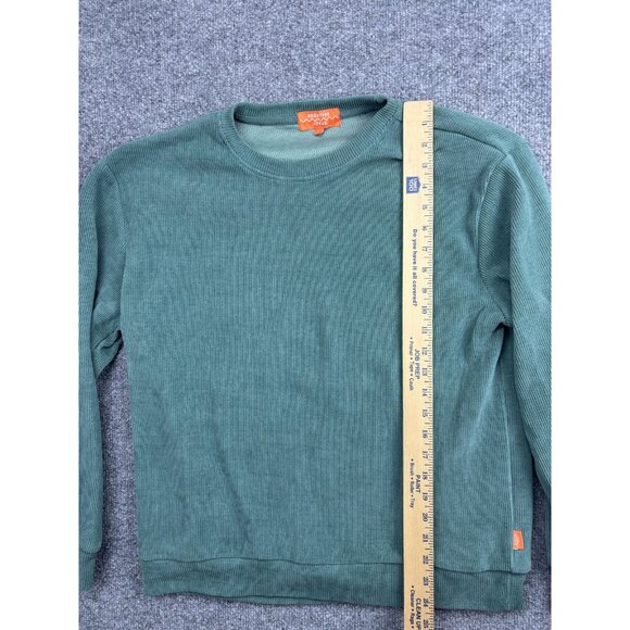 Negative Space Sweatshirt Mens Large Green Corded Ribbed Crewneck Pullover Soft - Picture 3 of 7